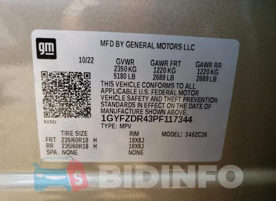 1GYFZDR43PF117344 Photo# 14