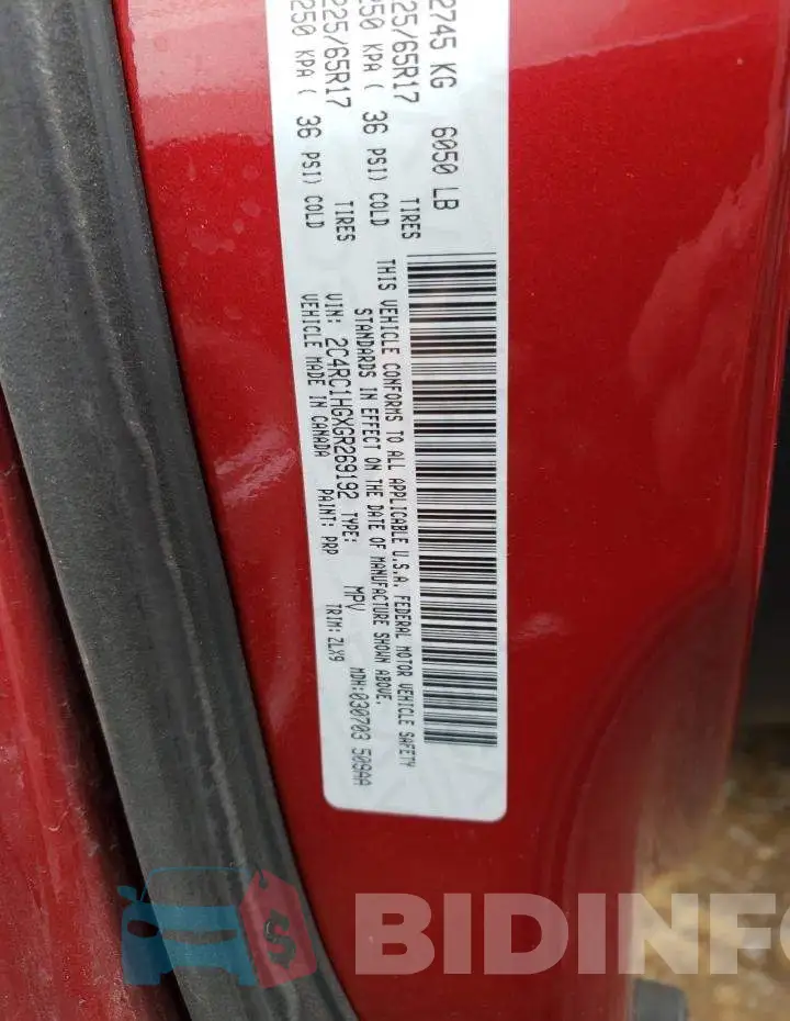 2C4RC1HGXGR269192 Photo# 14