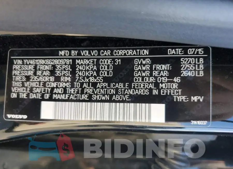 YV4612RK6G2809781 Photo# 13