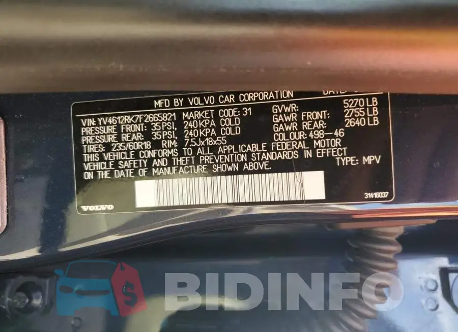 YV4612RK7F2665821 Photo# 13