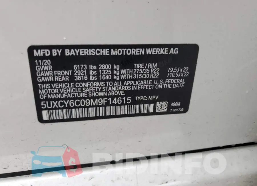 5UXCY6C09M9F14615 Photo# 13