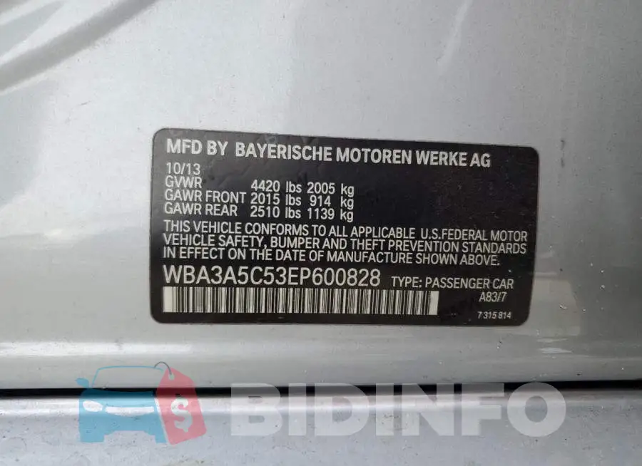 WBA3A5C53EP600828 Photo# 12