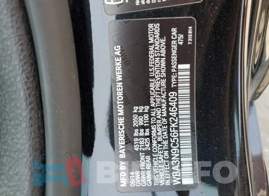 WBA3N9C56FK246409 Photo# 12