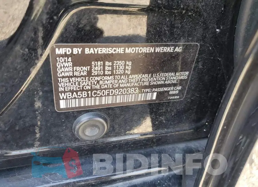 WBA5B1C50FD920383 Photo# 12