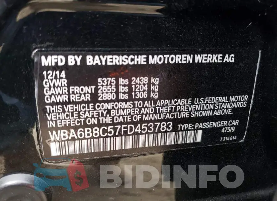 WBA6B8C57FD453783 Photo# 12