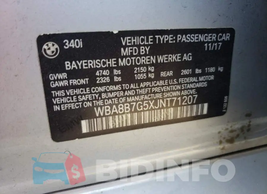 WBA8B7G5XJNT71207 Photo# 13