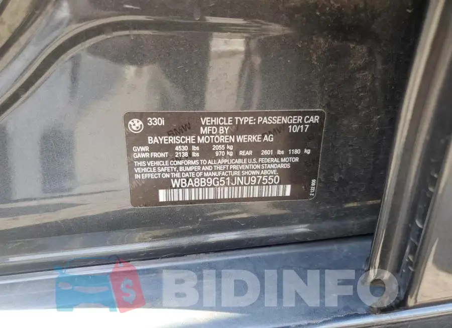 WBA8B9G51JNU97550 Photo# 13