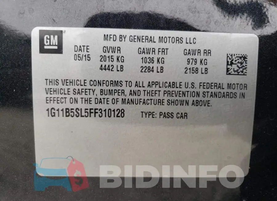 1G11B5SL5FF310128 Photo# 12