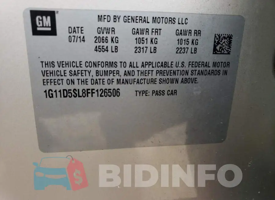 1G11D5SL8FF126506 Photo# 12