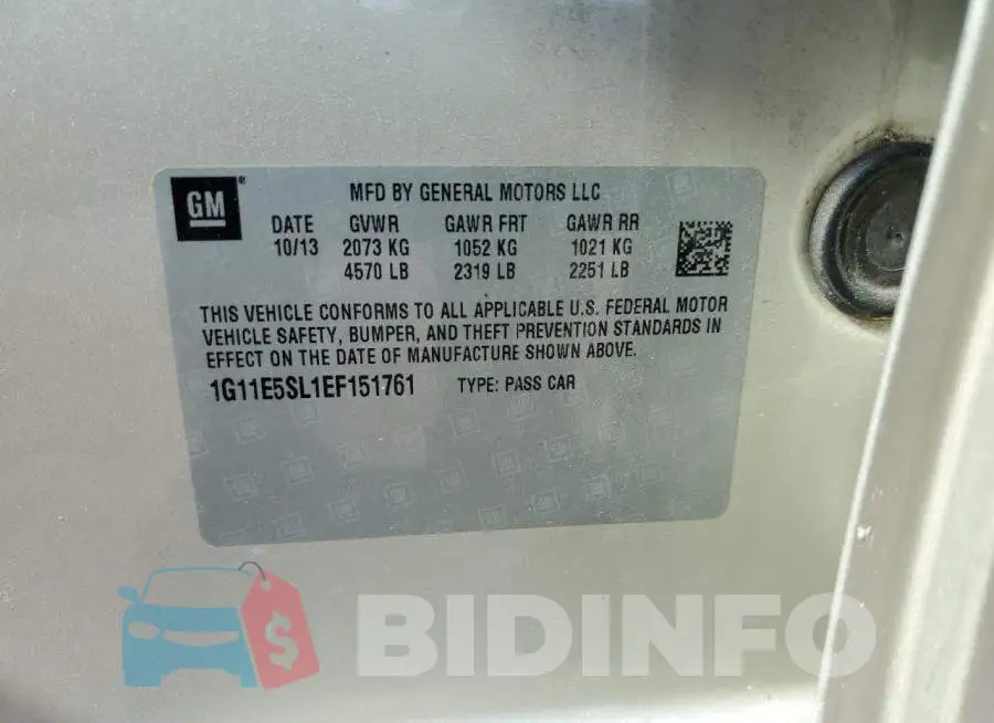 1G11E5SL1EF151761 Photo# 13