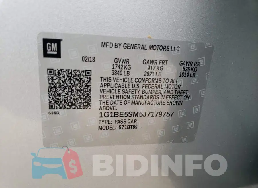 1G1BE5SM5J7179757 Photo# 12