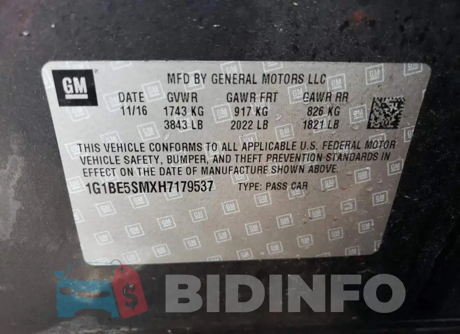 1G1BE5SMXH7179537 Photo# 12