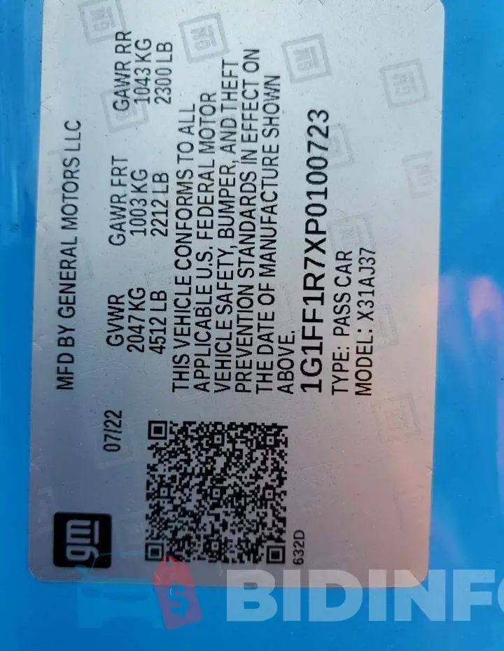 1G1FF1R7XP0100723 Photo# 13