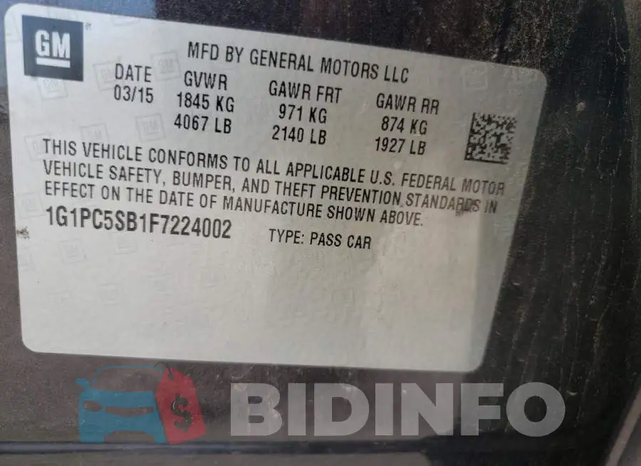 1G1PC5SB1F7224002 Photo# 12