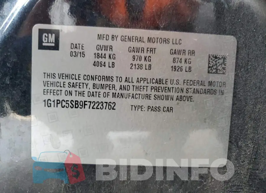1G1PC5SB9F7223762 Photo# 12