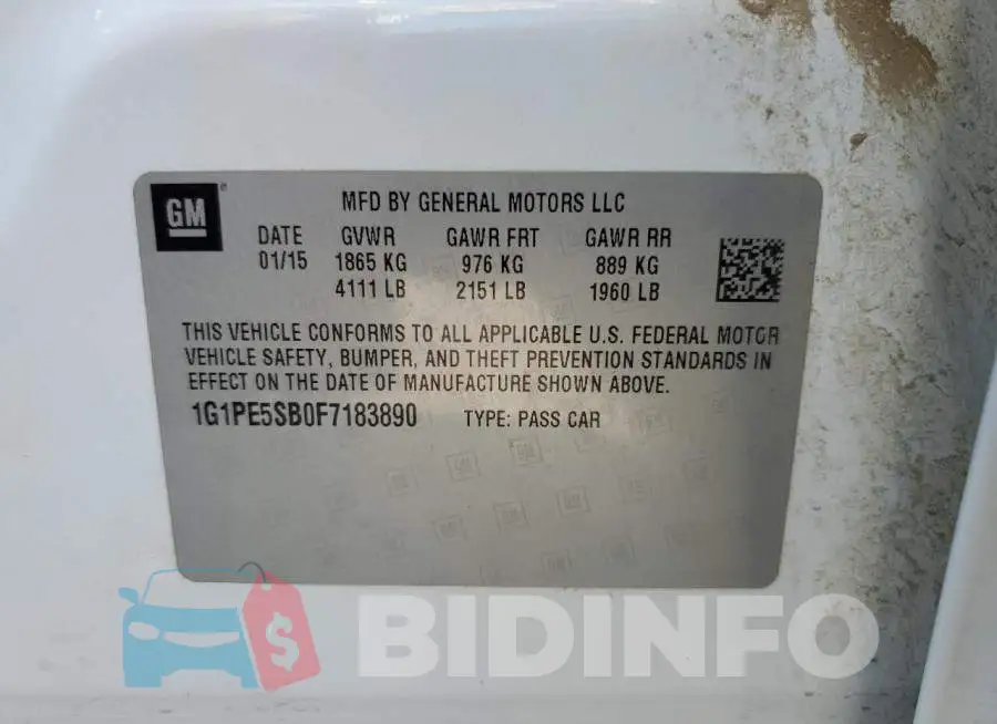 1G1PE5SB0F7183890 Photo# 13