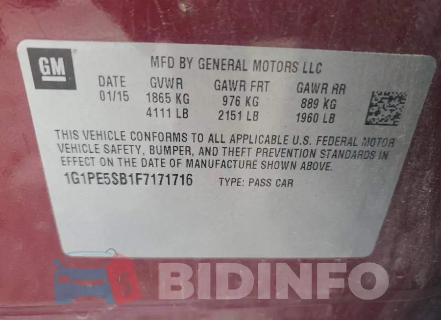1G1PE5SB1F7171716 Photo# 12