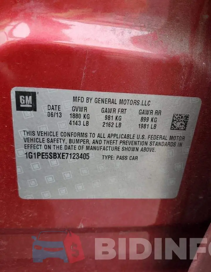 1G1PE5SBXE7123405 Photo# 12