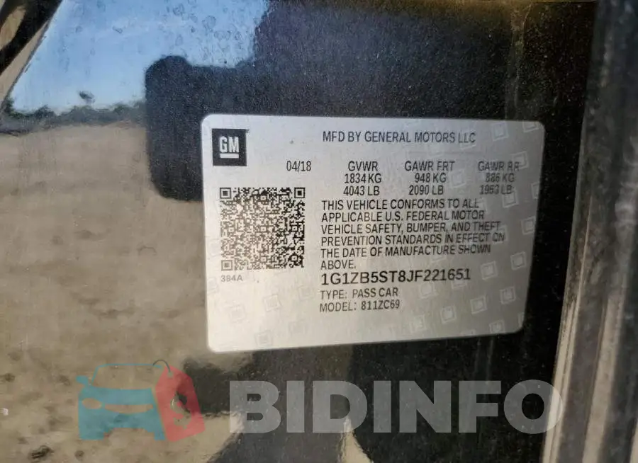 1G1ZB5ST8JF221651 Photo# 13