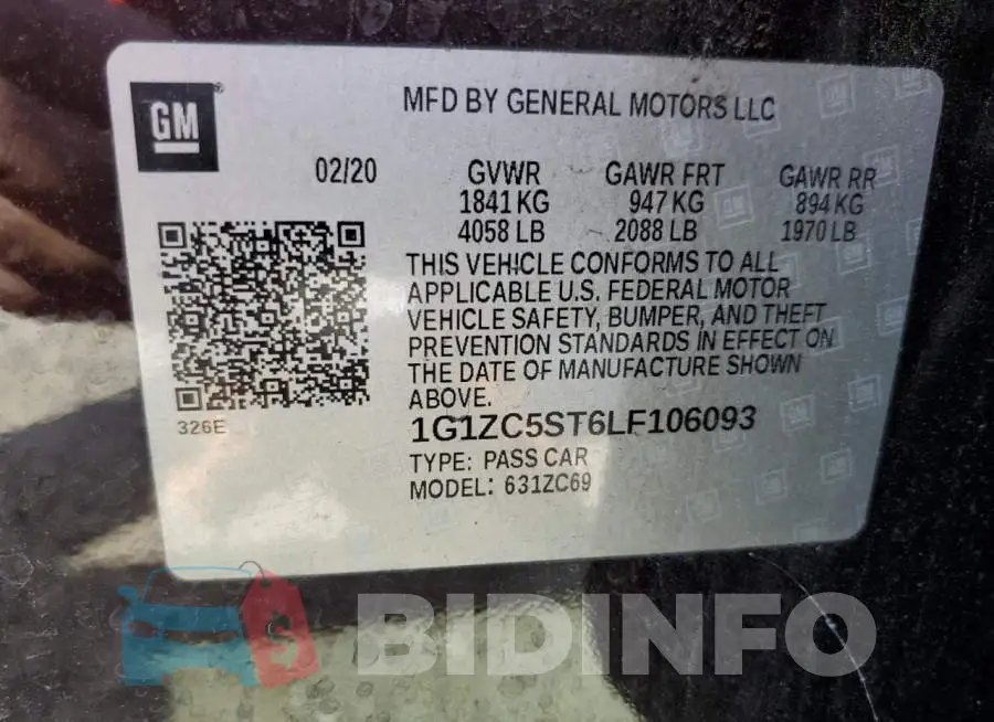 1G1ZC5ST6LF106093 Photo# 12