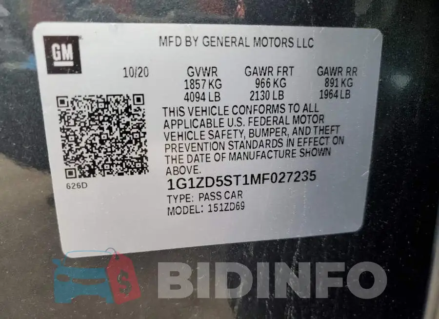1G1ZD5ST1MF027235 Photo# 12