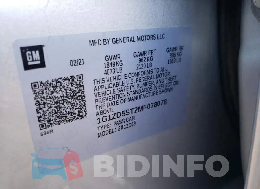 1G1ZD5ST2MF078078 Photo# 12