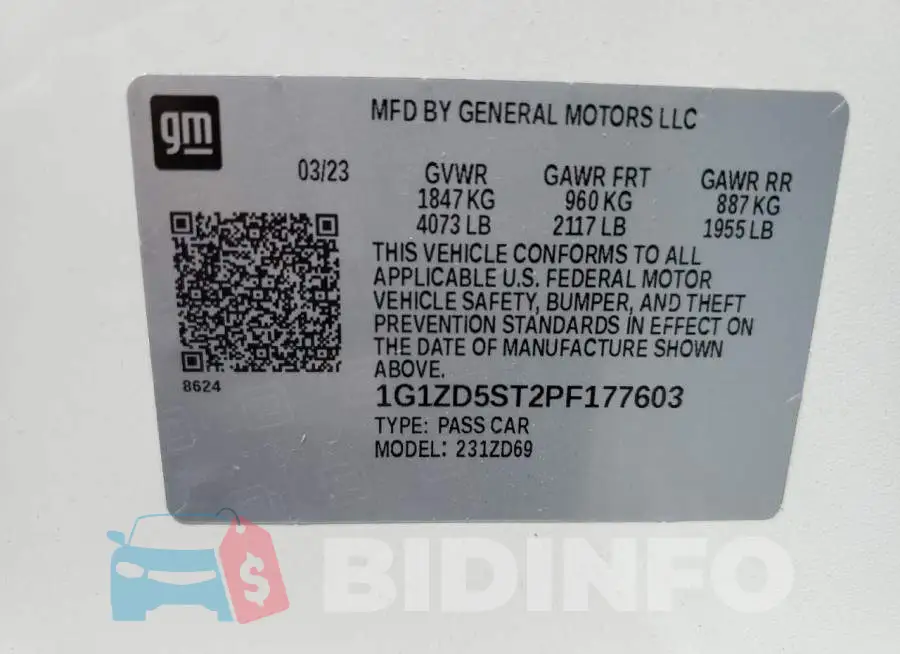 1G1ZD5ST2PF177603 Photo# 12