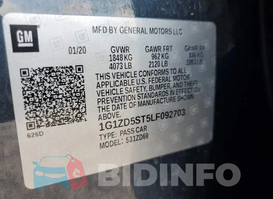1G1ZD5ST5LF092703 Photo# 13
