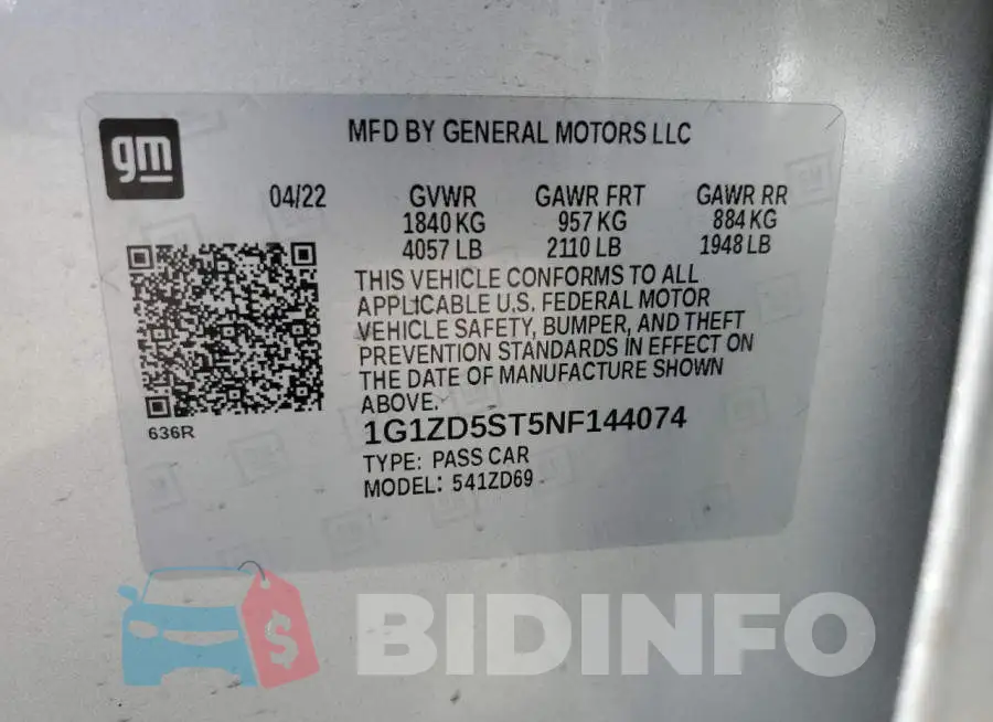 1G1ZD5ST5NF144074 Photo# 13