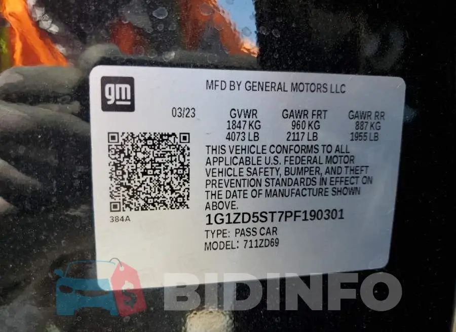 1G1ZD5ST7PF190301 Photo# 12