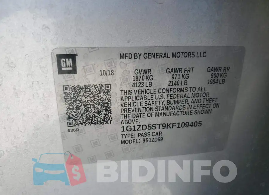 1G1ZD5ST9KF109405 Photo# 12