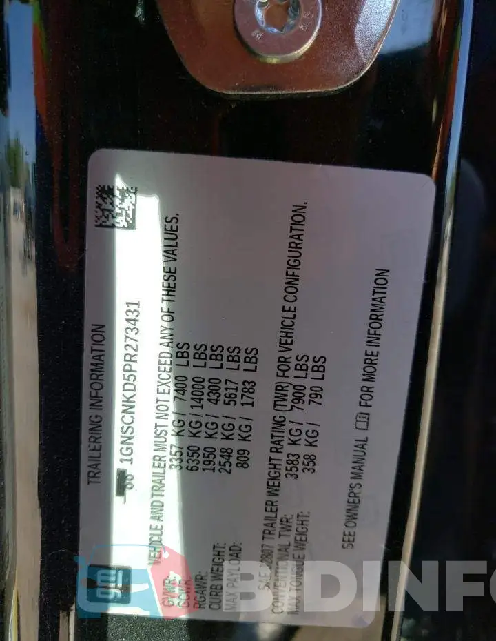 1GNSCNKD5PR273431 Photo# 12