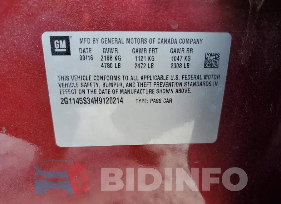 2G1145S34H9120214 Photo# 12