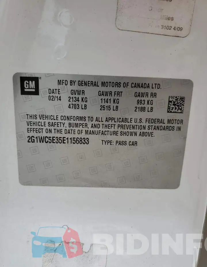 2G1WC5E35E1156833 Photo# 12