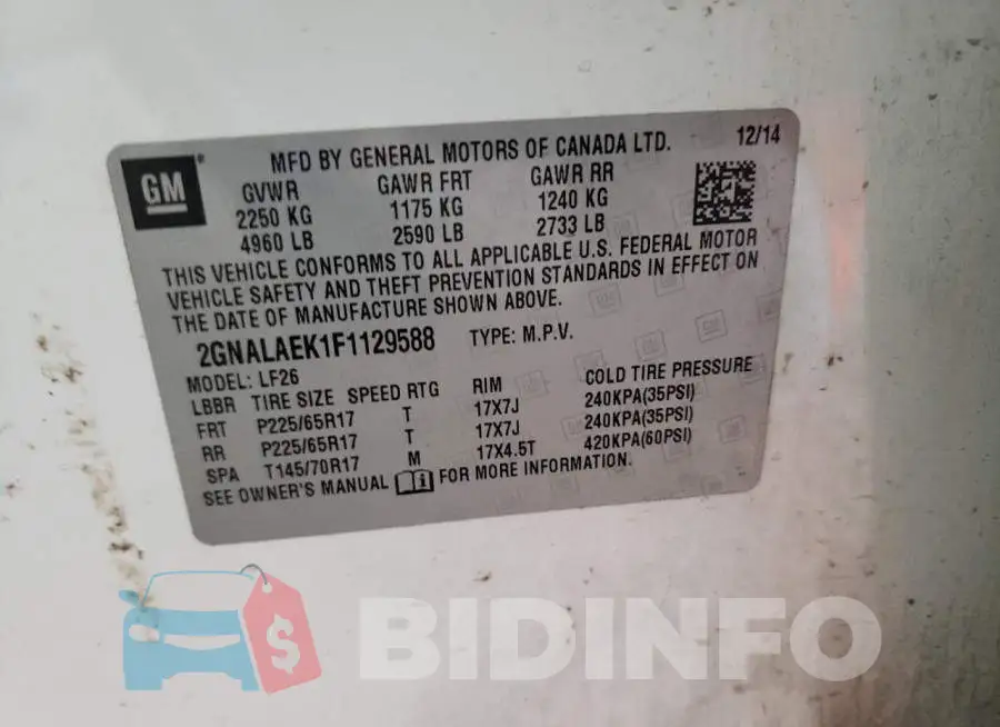 2GNALAEK1F1129588 Photo# 13