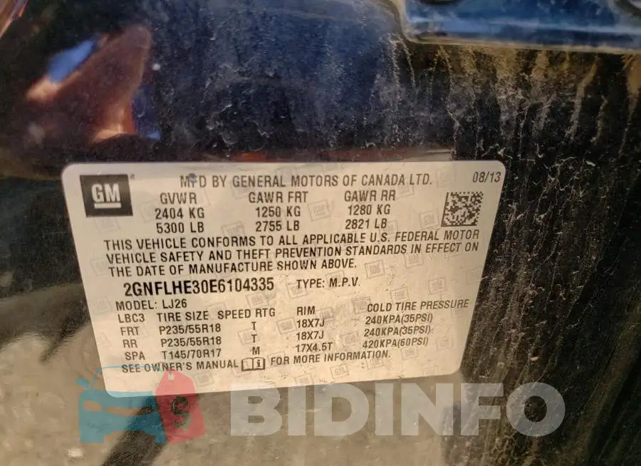 2GNFLHE30E6104335 Photo# 13