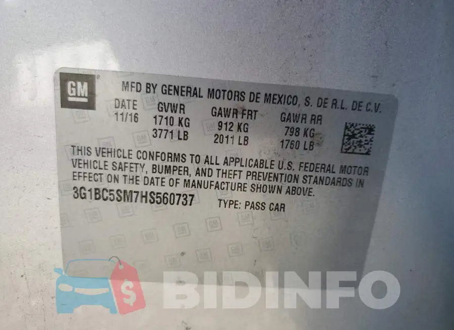 3G1BC5SM7HS560737 Photo# 12