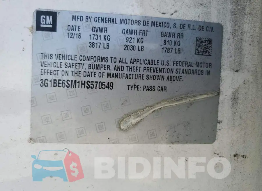3G1BE6SM1HS570549 Photo# 12