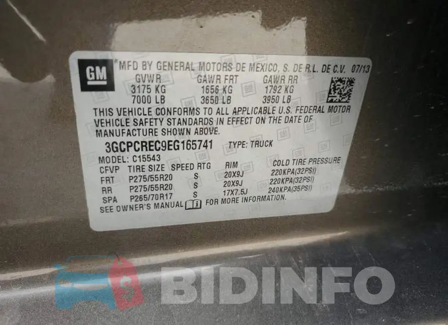 3GCPCREC9EG165741 Photo# 13