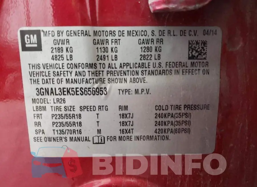 3GNAL3EK5ES656953 Photo# 12