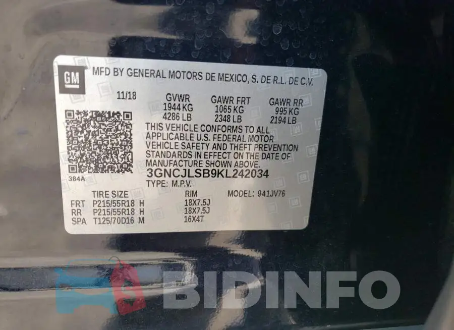 3GNCJLSB9KL242034 Photo# 12