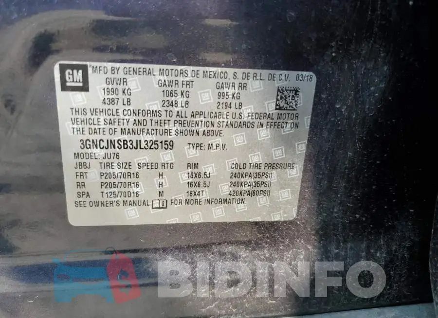 3GNCJNSB3JL325159 Photo# 12