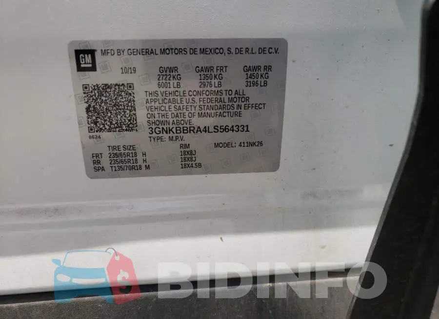 3GNKBBRA4LS564331 Photo# 13