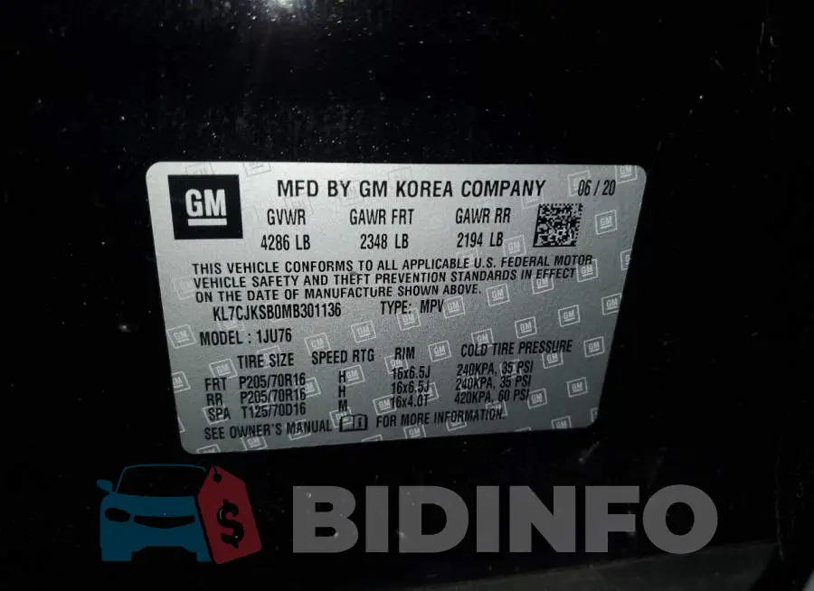 KL7CJKSB0MB301136 Photo# 13