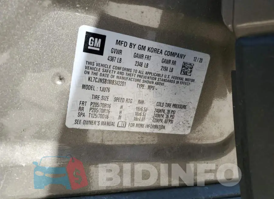 KL7CJNSB1MB342201 Photo# 14