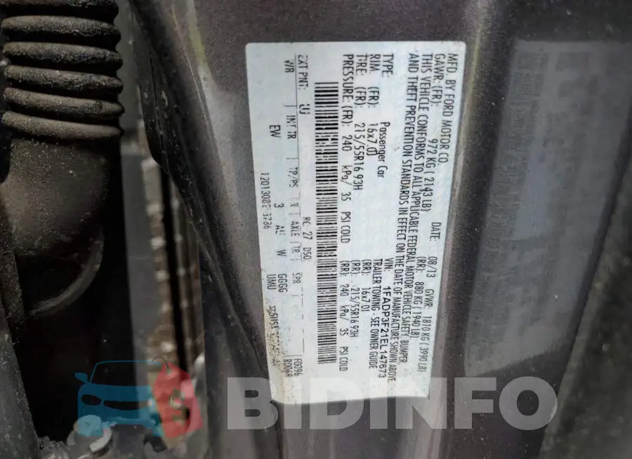1FADP3F21EL147673 Photo# 12