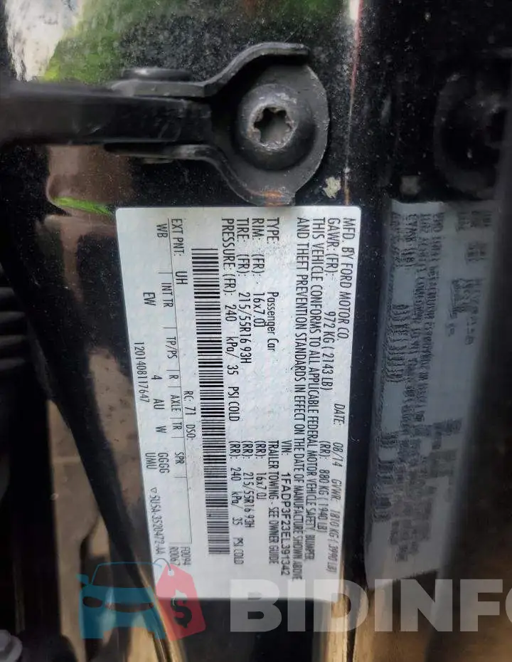 1FADP3F23EL391342 Photo# 12