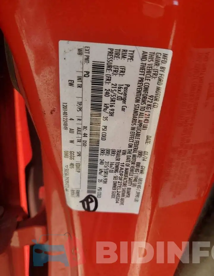 1FADP3F27EL245204 Photo# 12