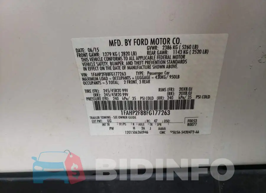 1FAHP2F88FG177263 Photo# 12