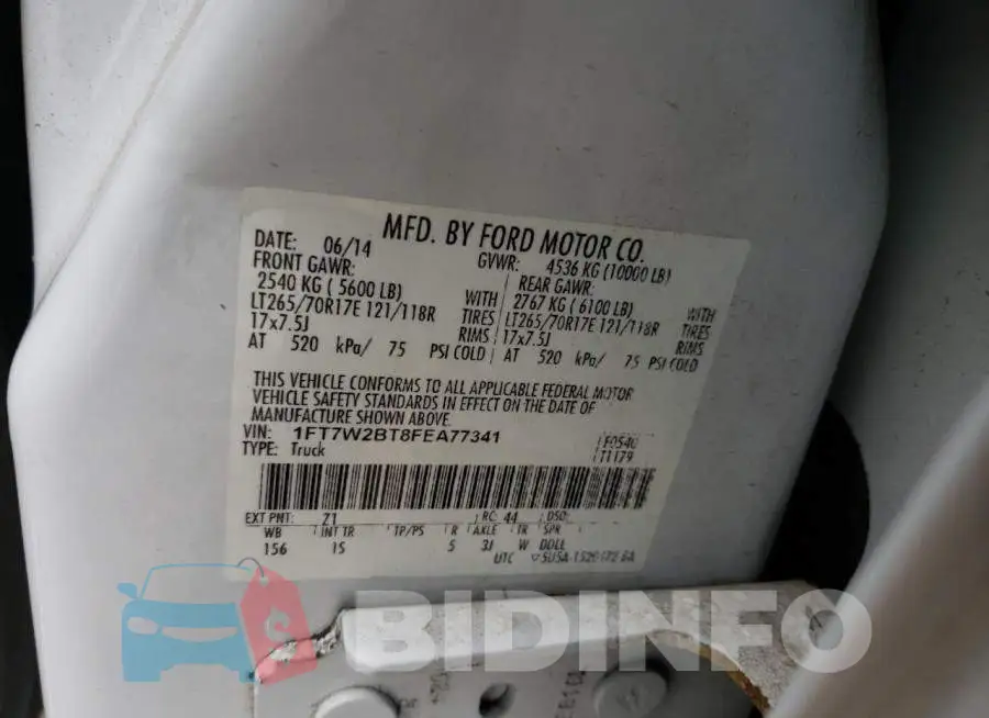 1FT7W2BT8FEA77341 Photo# 12